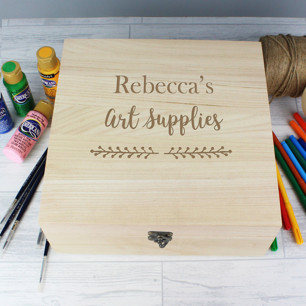 Personalised Floral Large Wooden Keepsake Box | Trinket, Jewellery & Keepsake Boxes | Christmas Gift