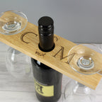 Personalised 'Initials' Wine Glass & Bottle Holder for Mother's Day