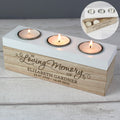 Personalised In Loving Memory Triple Tea Light Box | Memorial Gift