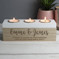 Personalised Free Text Triple Tea Light Box | Wooden | Inspired Creative Gifts