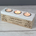 Personalised Floral Triple Tea Light Box for Wedding