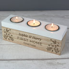 Personalised Floral Triple Tea Light Box for Wedding