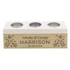 Personalised Floral Triple Tea Light Box for Wedding