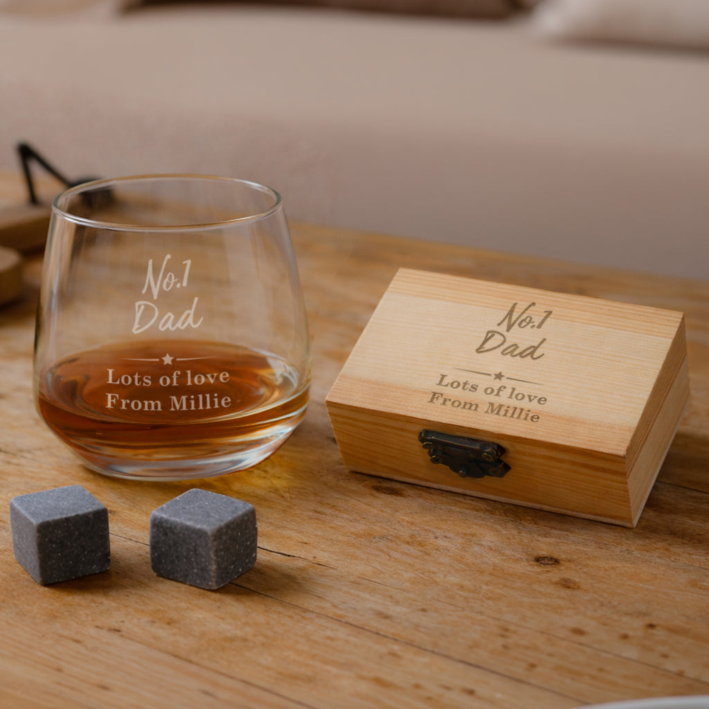 Personalised No.1 Cooling Stones & Glass Set | Wedding Gift