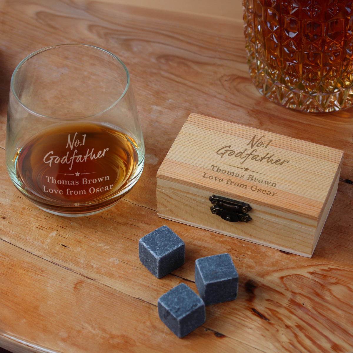 Personalised No.1 Cooling Stones & Glass Set | Wedding Gift