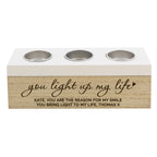 Personalised You Light Up My Life Triple Tea Light Box | Gift for Her