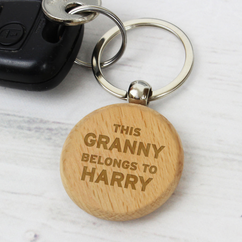 Personalised This...Belongs To Wooden Keyring | Keyrings | Inspired Creative Gifts