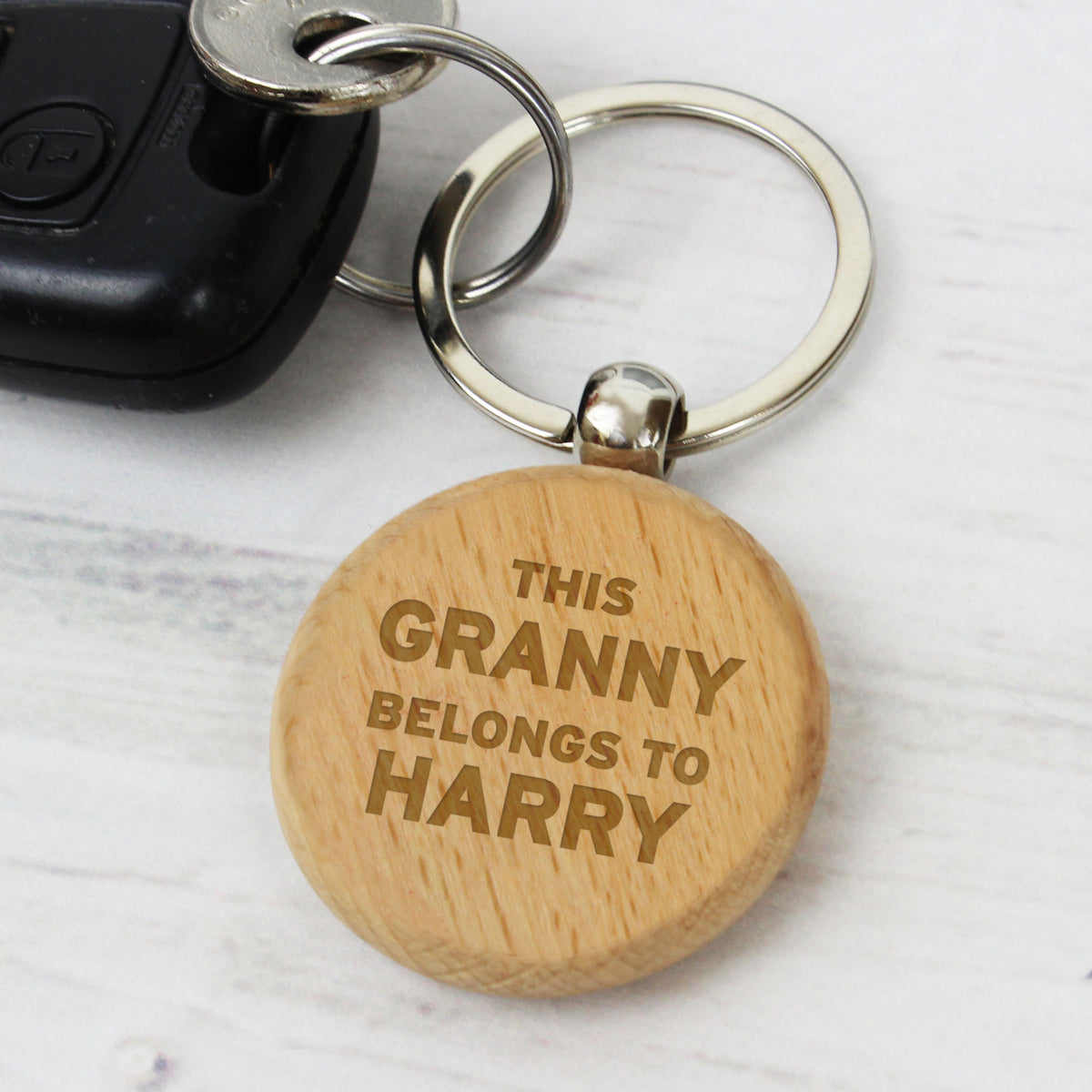 Personalised This...Belongs To Wooden Keyring | Keyrings | Inspired Creative Gifts