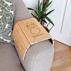 Personalised Its Wine O'Clock Wooden Sofa Tray | Christmas Gift