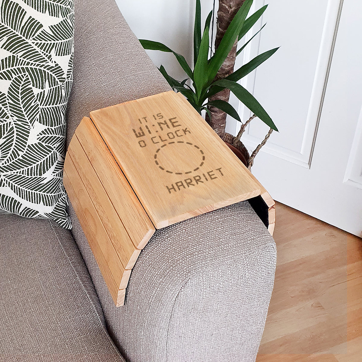 Personalised Its Wine O'Clock Wooden Sofa Tray | Christmas Gift