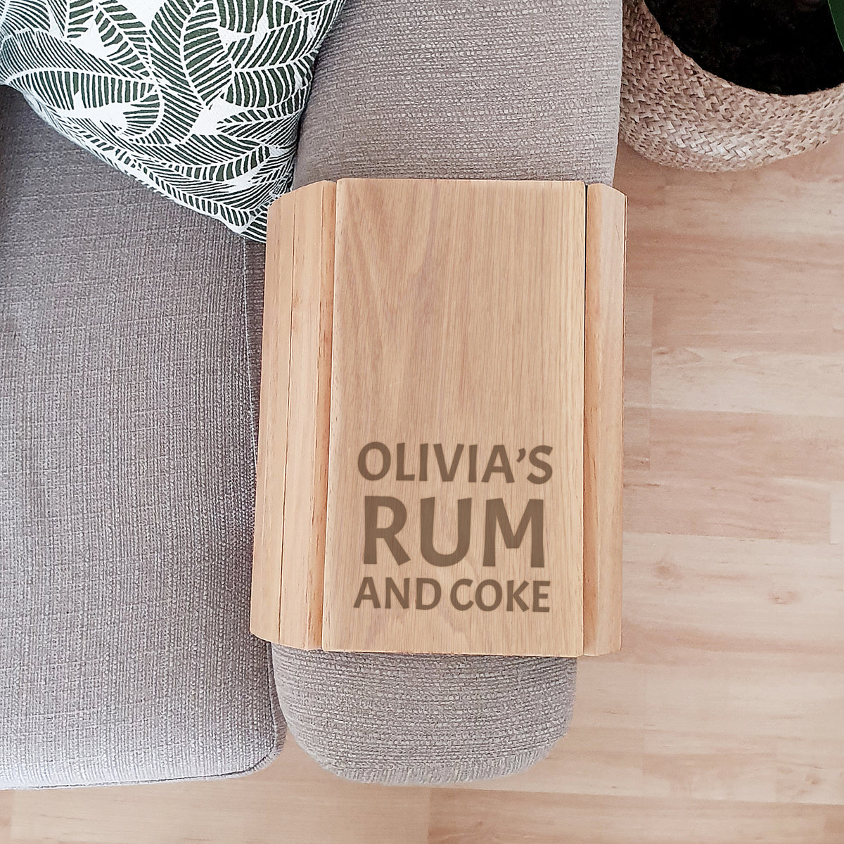 Personalised Large Free Text Wooden Sofa Tray | Christmas Gift