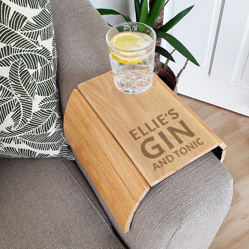 Personalised Large Free Text Wooden Sofa Tray | Christmas Gift