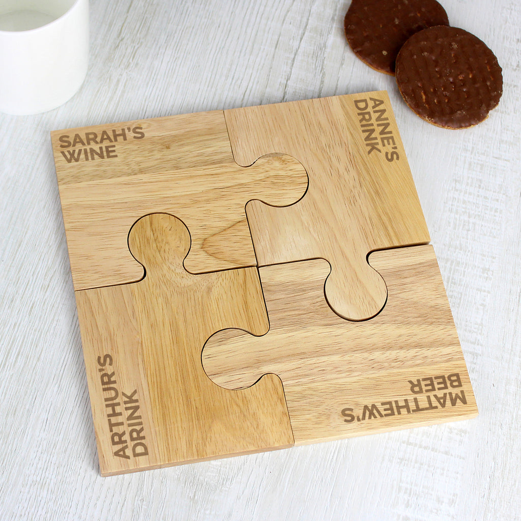 Personalised Free Text Jigsaw Coasters for Wedding