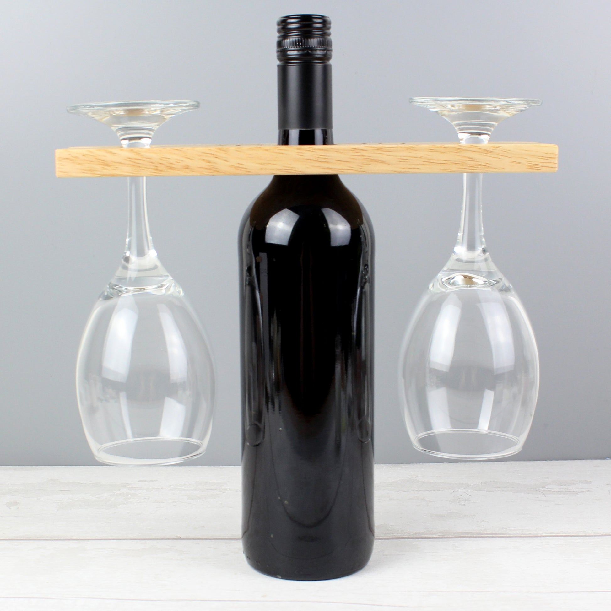 Personalised 'Improves With Wine' Wine Glass & Bottle Holder - Glass & Bottle Butler - Inspired Creative Gifts
