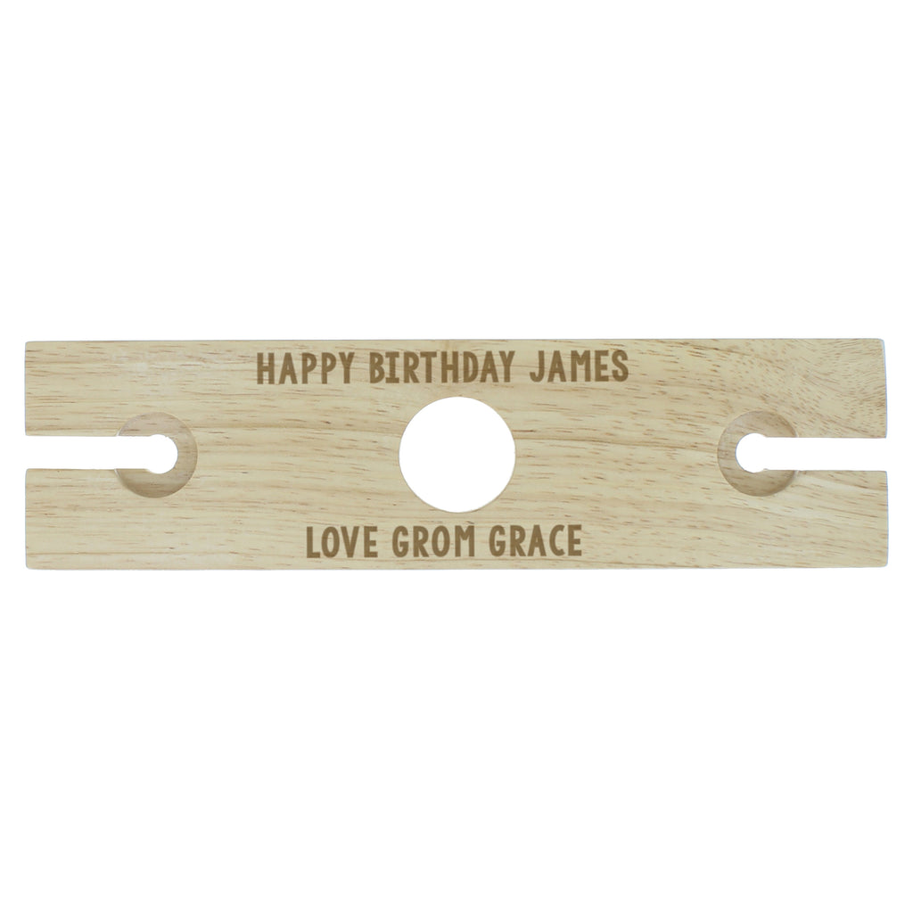 Personalised Free Text Wine Glass & Bottle Holder - Glass & Bottle Butler - Inspired Creative Gifts