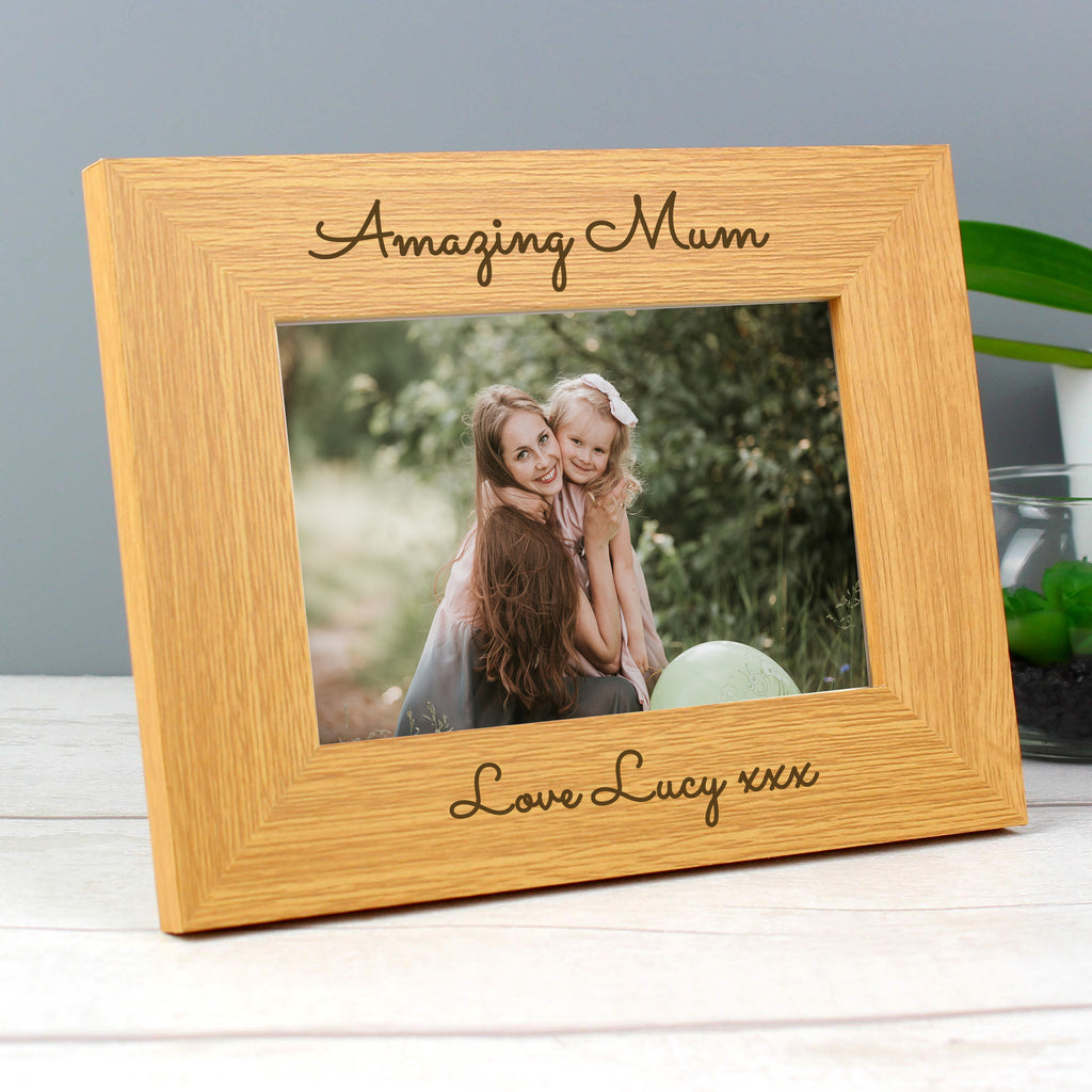 Personalised Free Text 6x4 Wooden Photo Frame - Inspired Creative Gifts