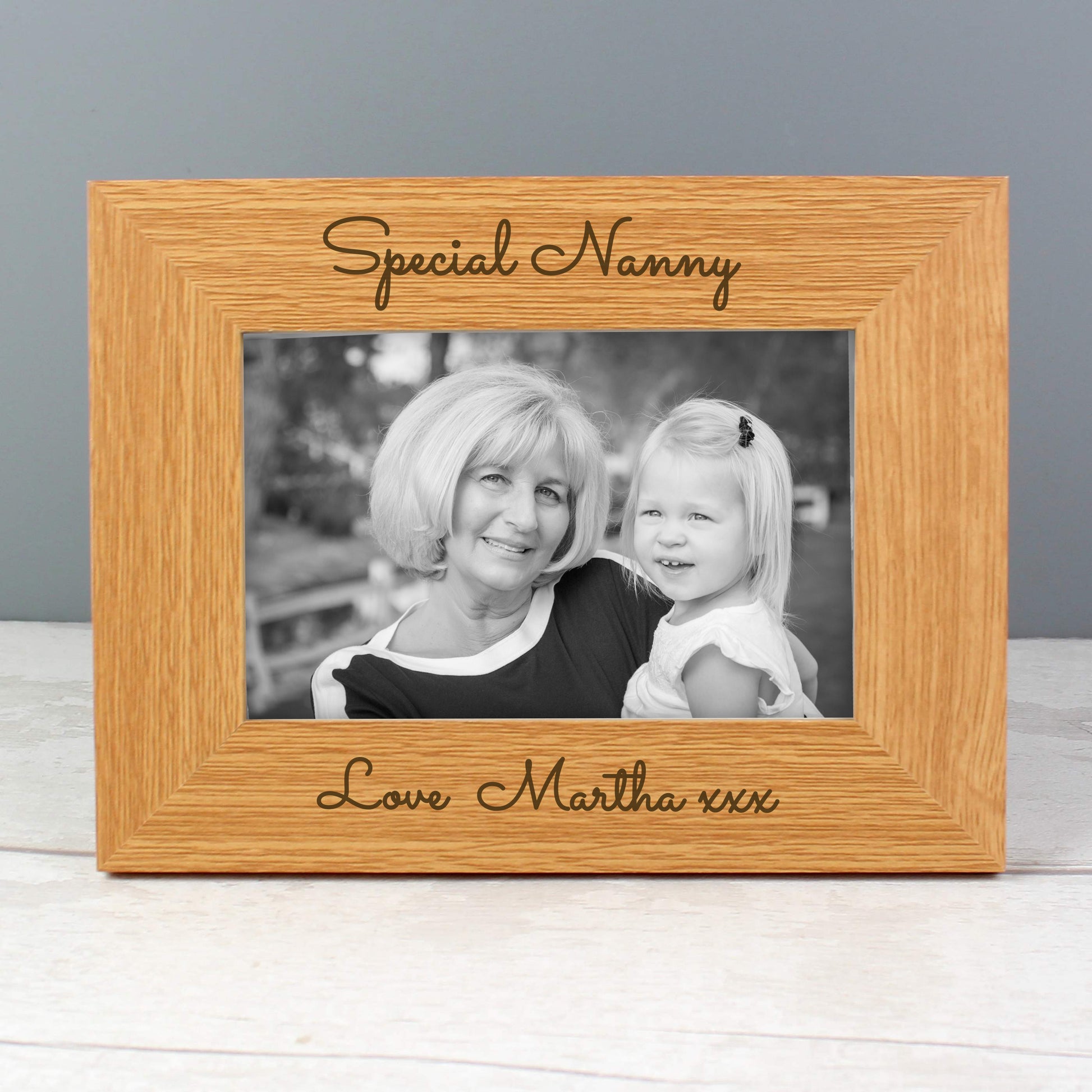 Personalised Free Text 6x4 Wooden Photo Frame - Inspired Creative Gifts