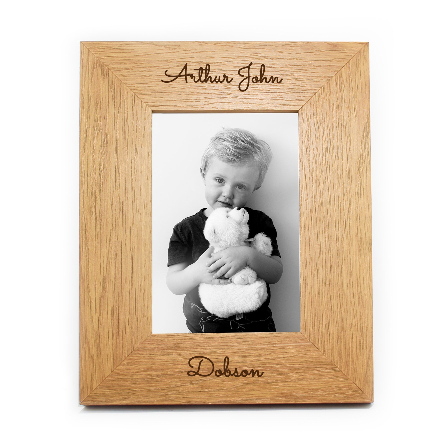Personalised Free Text 6x4 Portrait Wooden Photo Frame - Inspired Creative Gifts