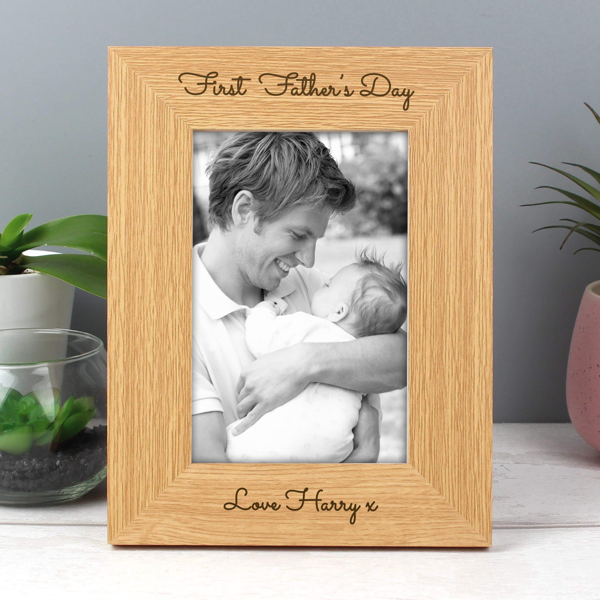 Personalised Free Text 6x4 Portrait Wooden Photo Frame - Inspired Creative Gifts