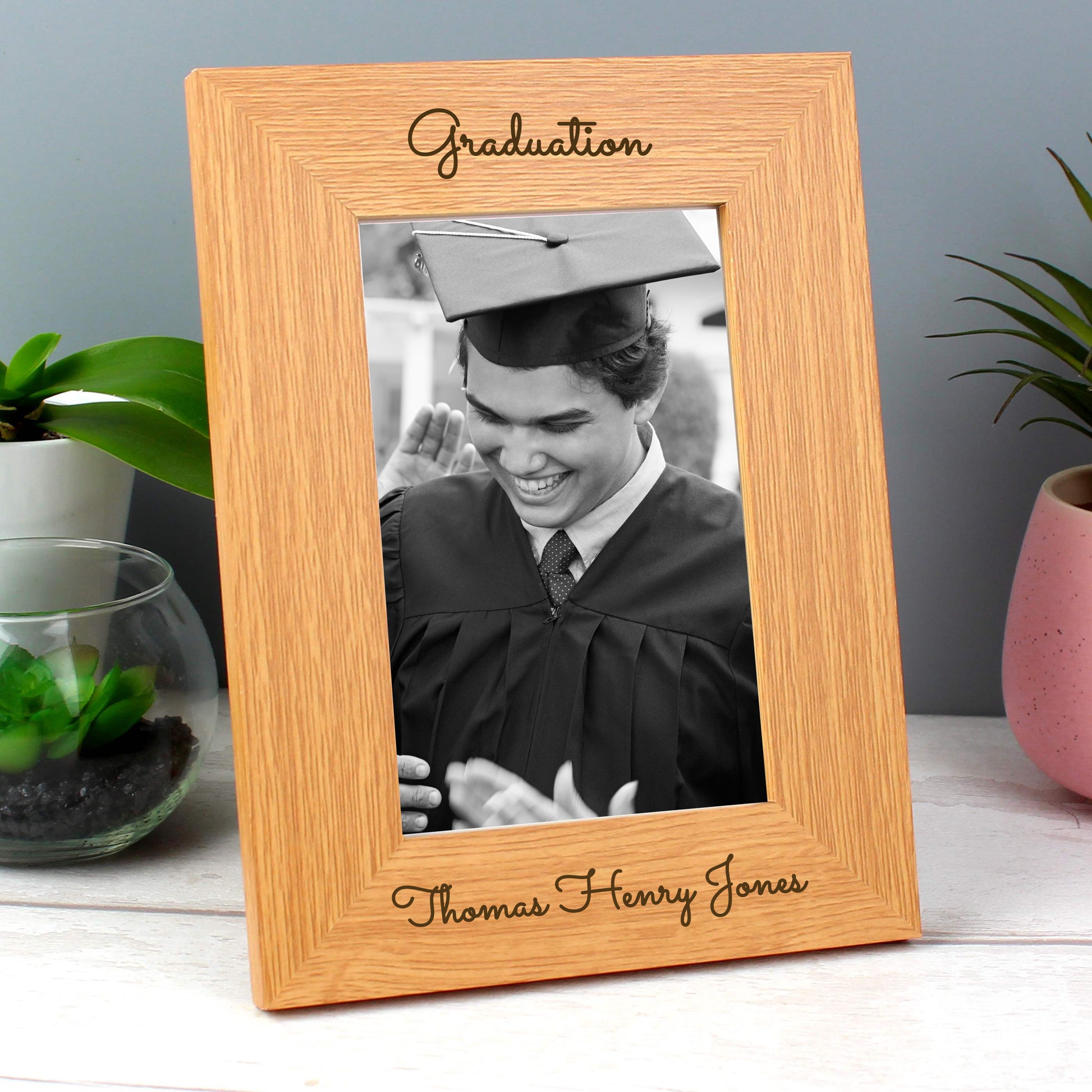 Personalised Free Text 6x4 Portrait Wooden Photo Frame - Inspired Creative Gifts