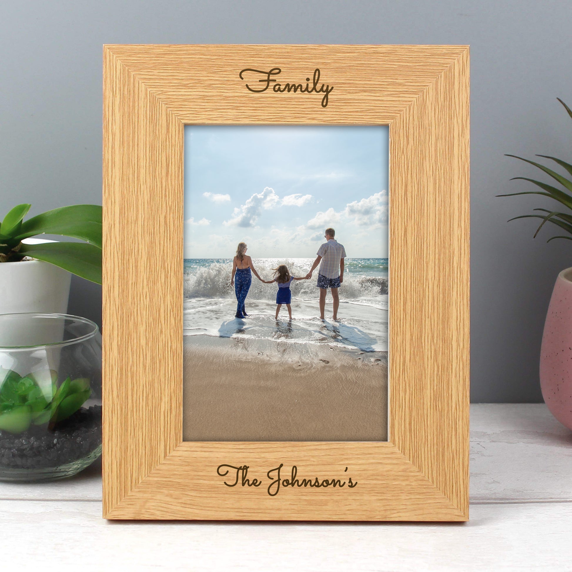 Personalised Free Text 6x4 Portrait Wooden Photo Frame - Inspired Creative Gifts