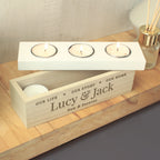 Personalised Our Life Story & Home Triple Tea Light Box | Candles & Reed Diffusers | Inspired Creative Gifts