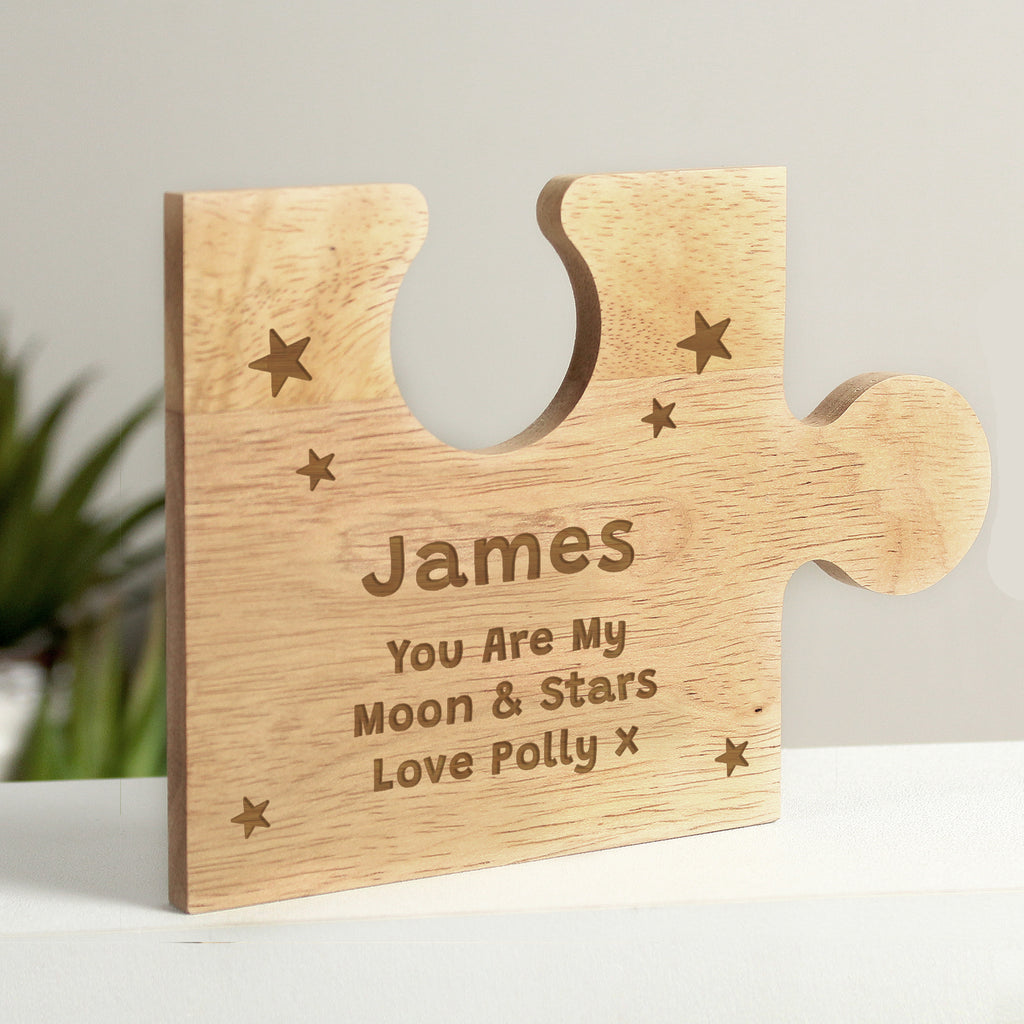 Personalised Star Design Jigsaw Piece for Wedding