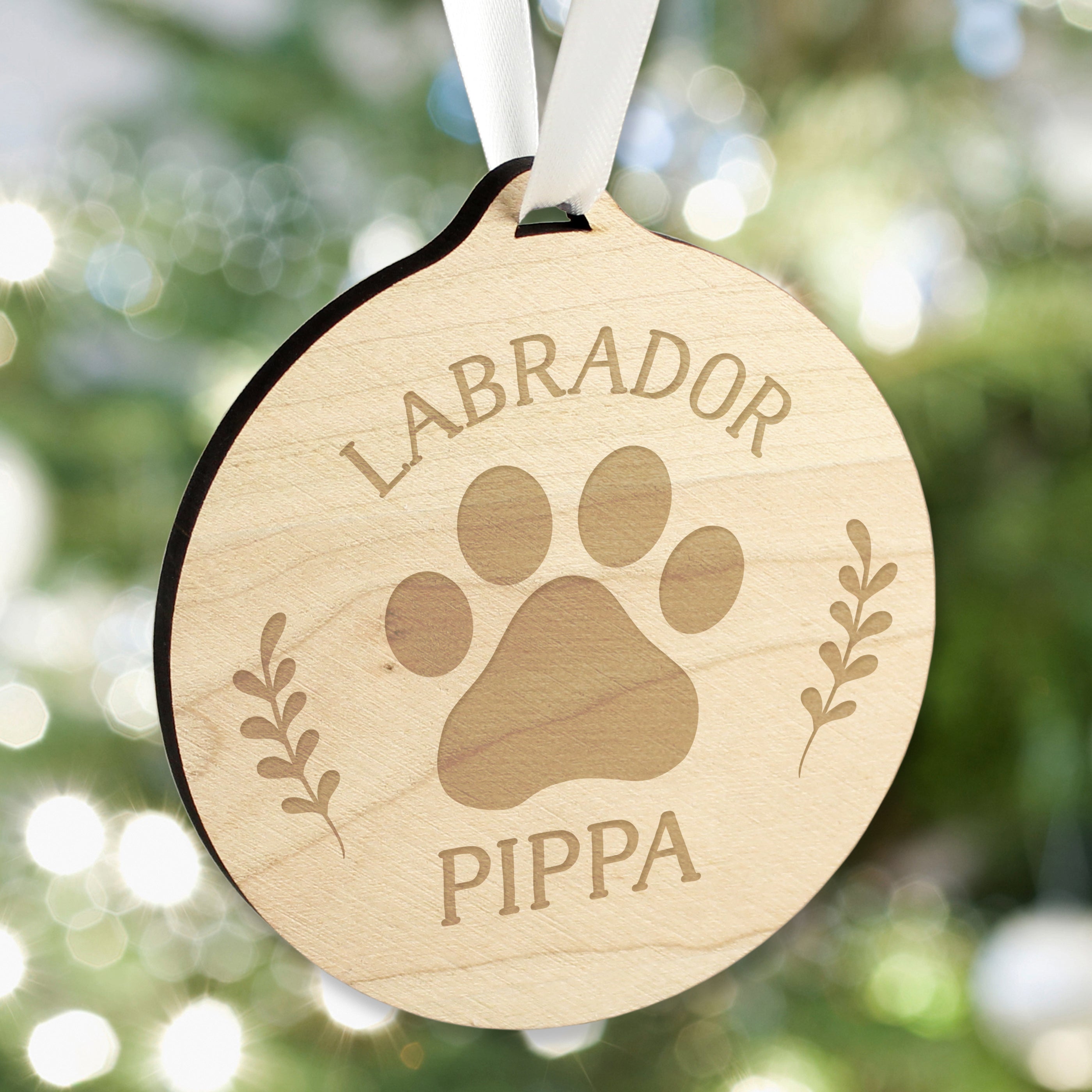 Personalised Dog Breed Round Wooden Bauble |  | Inspired Creative Gifts