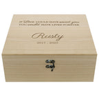 Personalised Pet Memorial Large Wooden Keepsake Box | Memorial Gift