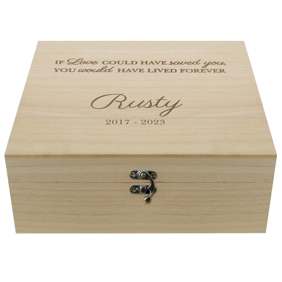 Personalised Pet Memorial Large Wooden Keepsake Box | Memorial Gift