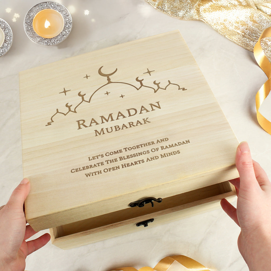 Personalised Eid and Ramadan Large Wooden Keepsake Box | Keepsakes