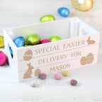 Personalised Easter Bunny Small Wooden Crate | Easter Gift