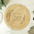 Personalised Laurel Round Wooden Chopping Board | Wedding Gift