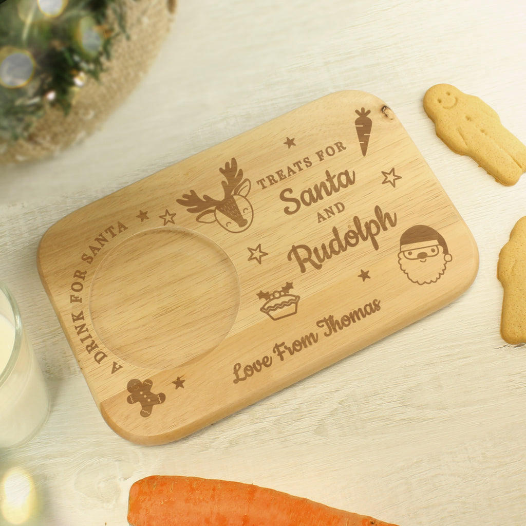 Personalised Treats for Santa Coaster Tray for Christmas