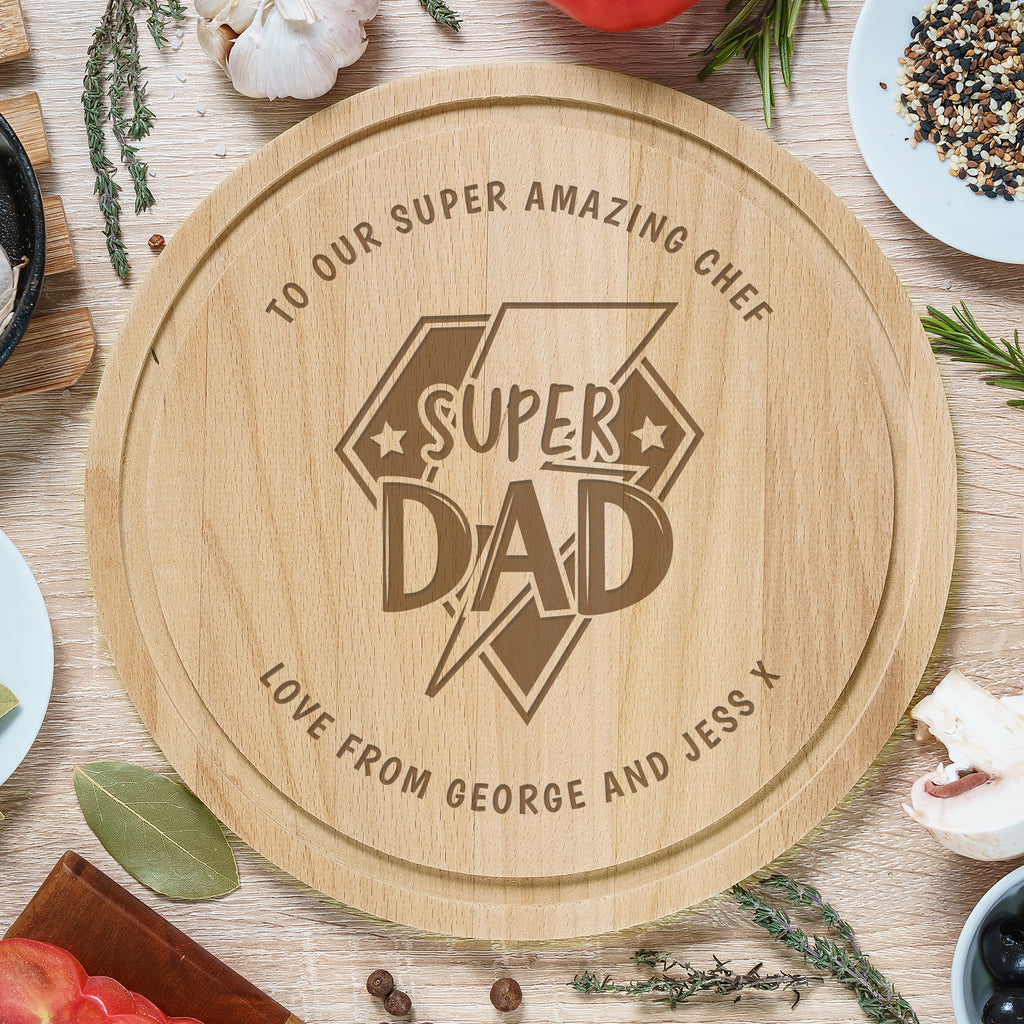 Personalised Super Dad Chopping Board | Father's Day Gift