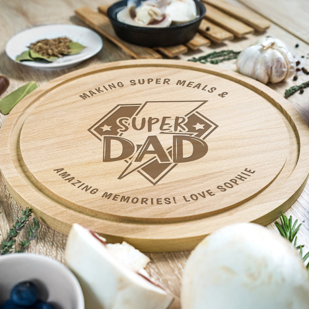 Personalised Super Dad Chopping Board | Father's Day Gift
