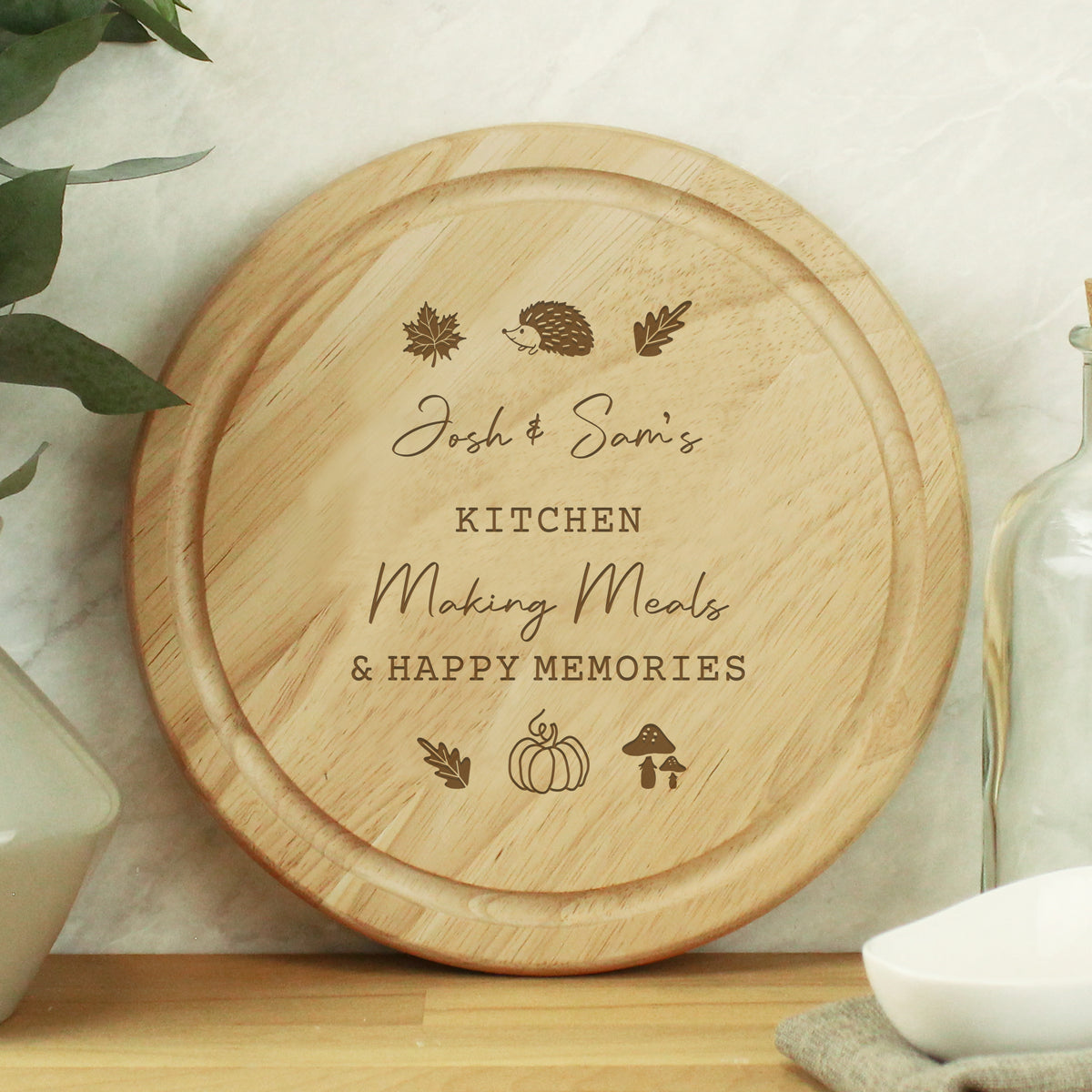 Personalised Autumn Wooden Chopping Board for Halloween