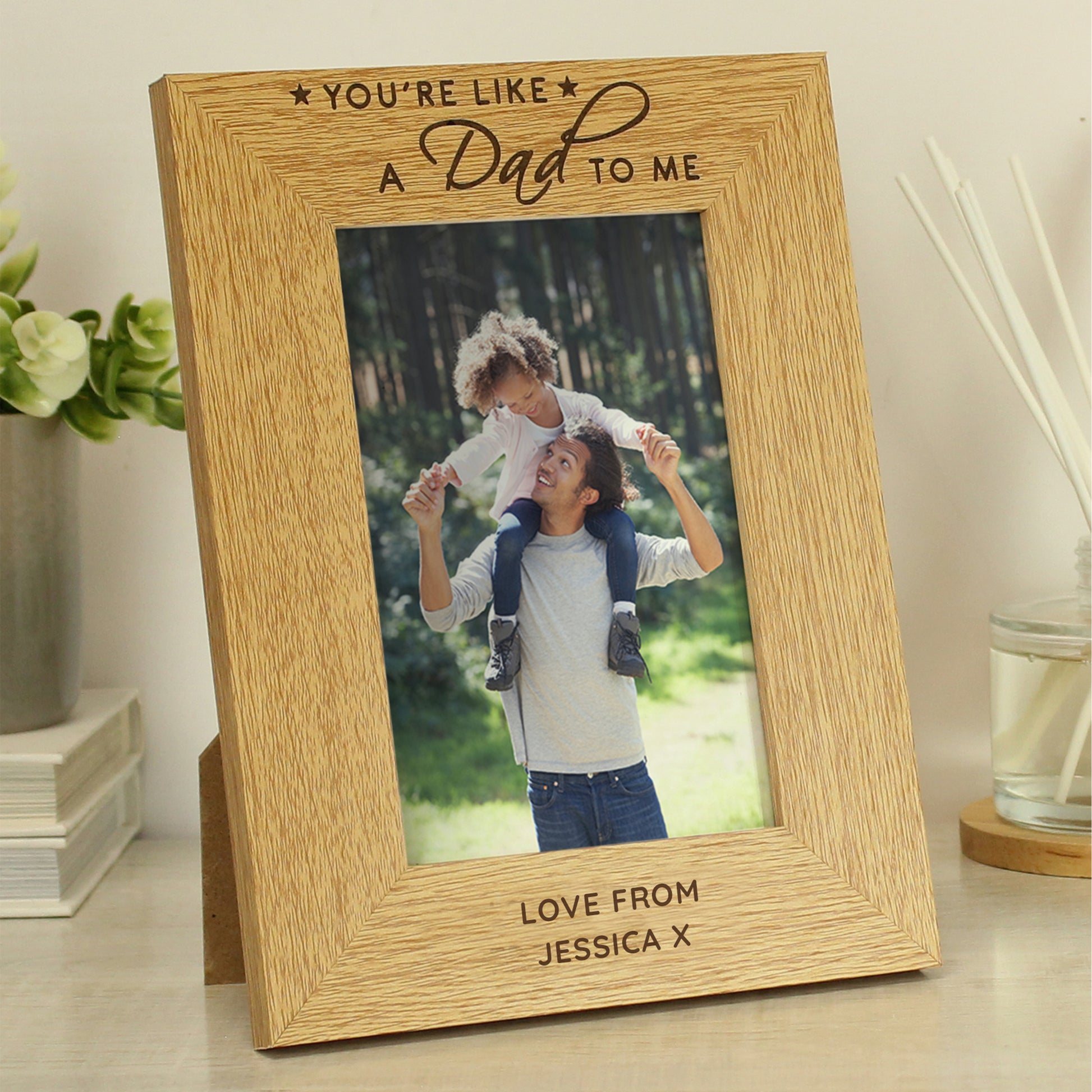 Personalised You're Like a Dad to Me 6x4 Oak Finish Photo Frame - Inspired Creative Gifts