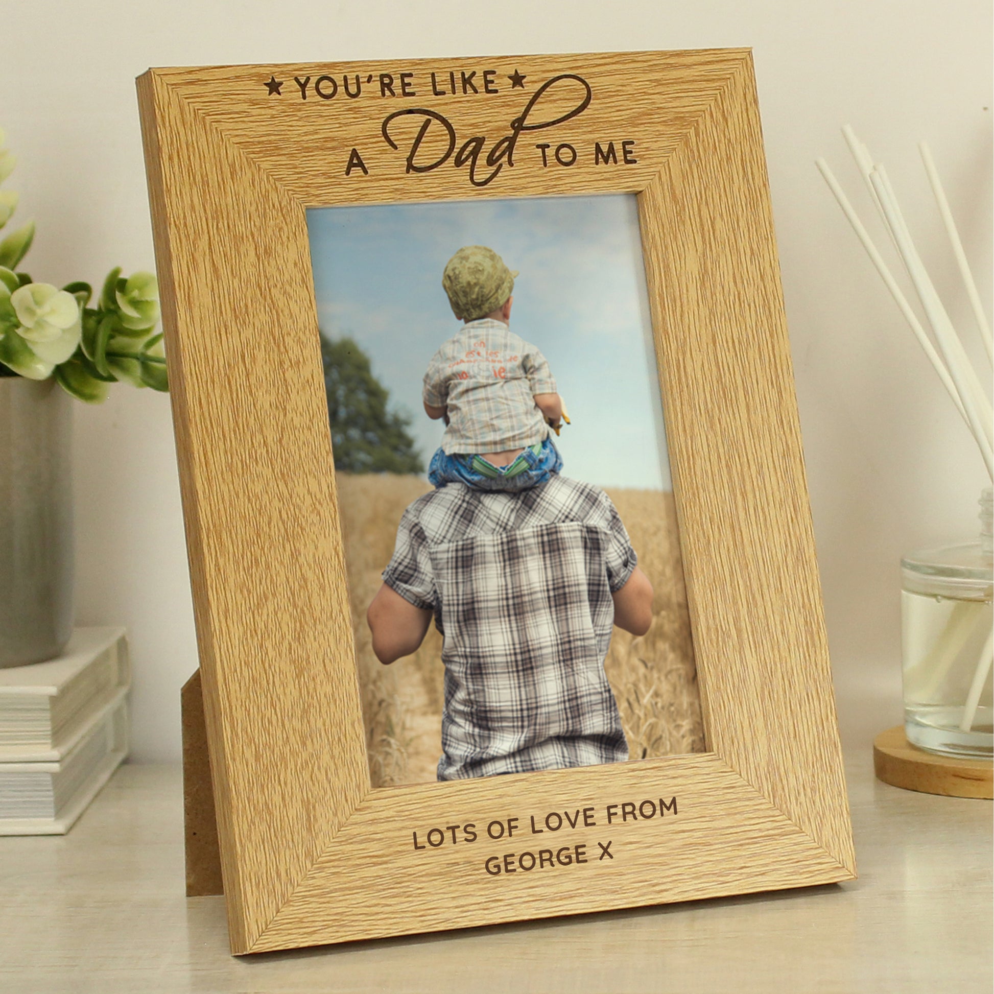 Personalised You're Like a Dad to Me 6x4 Oak Finish Photo Frame - Inspired Creative Gifts