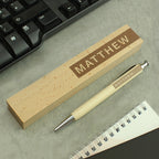 Personalised Name Only Wooden Pen and Box | Gift for Him