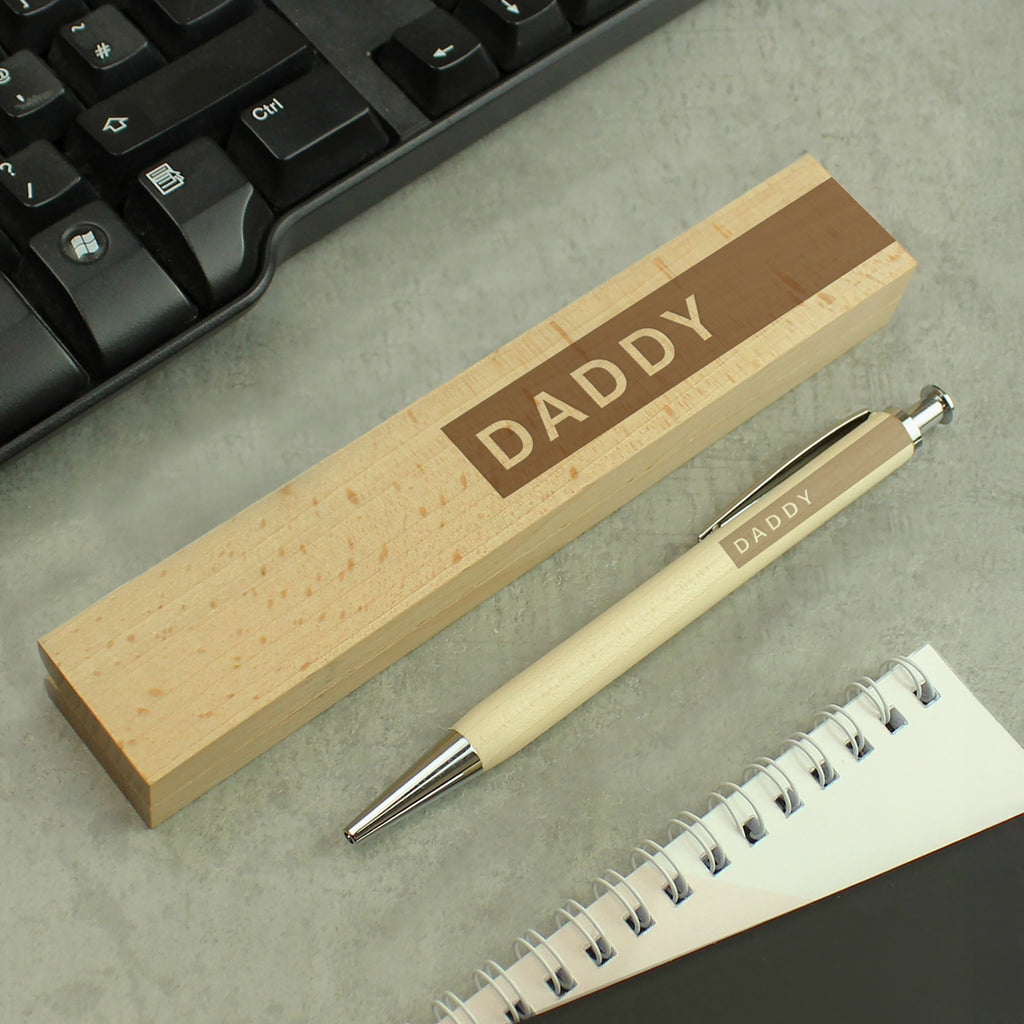 Personalised Name Only Wooden Pen and Box | Gift for Him