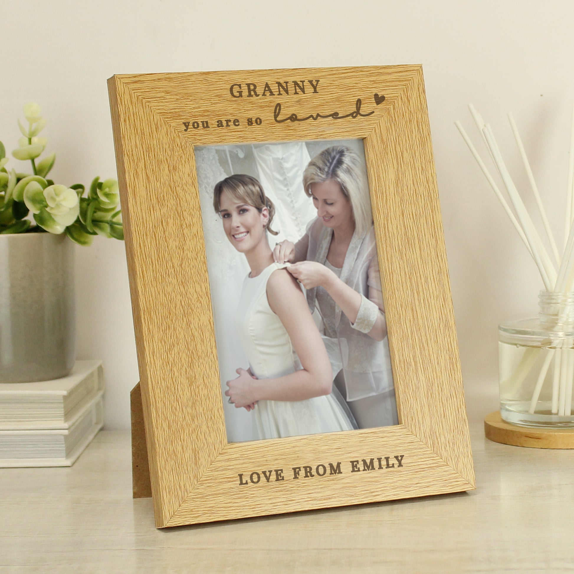 Personalised You Are So Loved 6x4 Oak Finish Photo Frame - Picture Frame - Inspired Creative Gifts