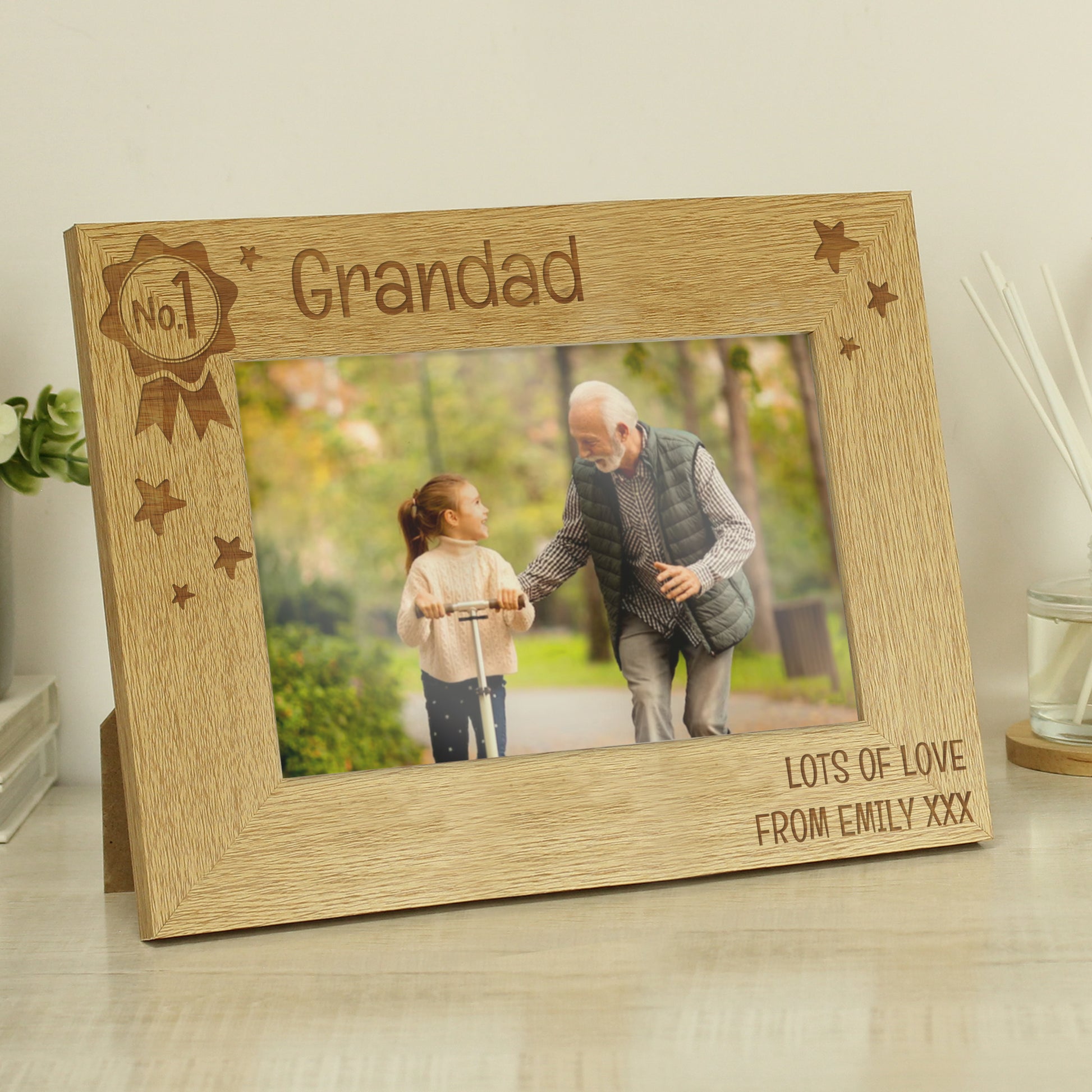 Personalised No.1 6x4 Landscape Wooden Photo Frame - Picture Frame - Inspired Creative Gifts