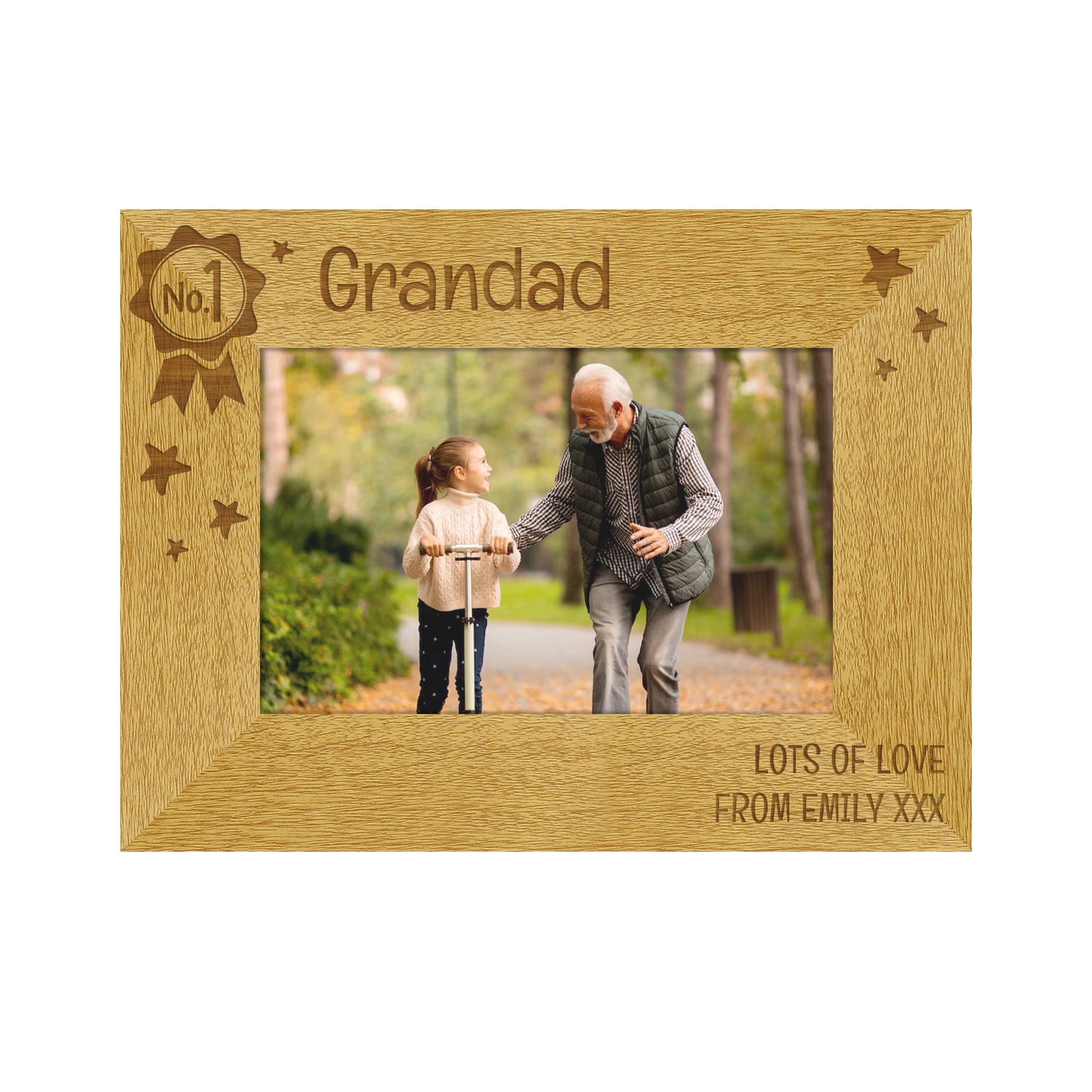 Personalised No.1 6x4 Landscape Wooden Photo Frame - Picture Frame - Inspired Creative Gifts
