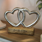 Personalised Two Lines Double Heart Ornament | Ornaments
