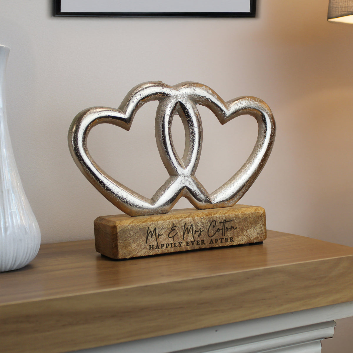 Personalised Two Lines Double Heart Ornament | Ornaments