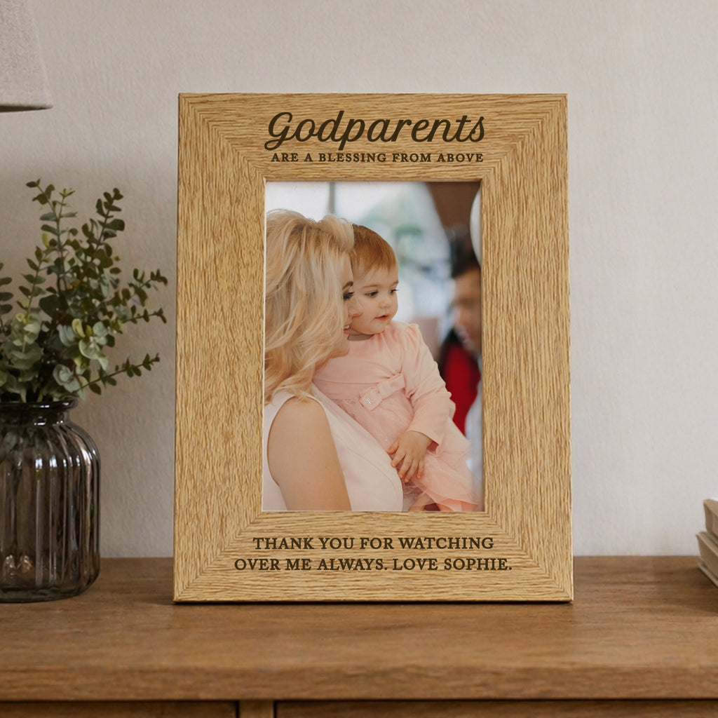 Personalised Godparents 6x4 Wooden Photo Frame | Photo Frames, Albums and Guestbooks | Inspired Creative Gifts