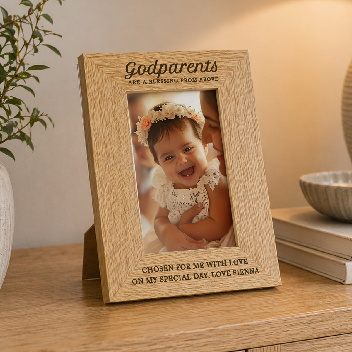 Personalised Godparents 6x4 Wooden Photo Frame | Photo Frames, Albums and Guestbooks | Inspired Creative Gifts