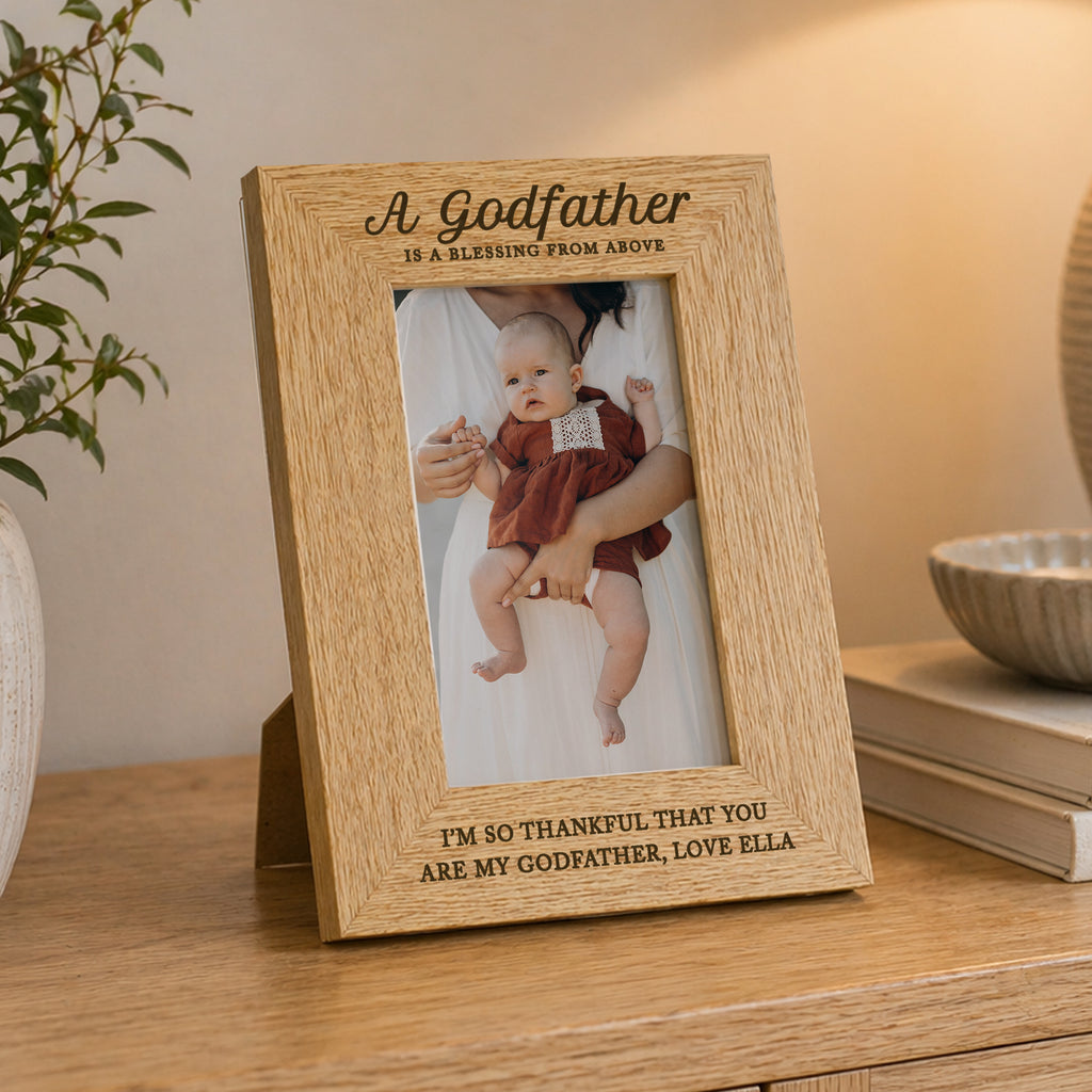 Personalised Godfather 6x4 Wooden Photo Frame | Photo Frames, Albums and Guestbooks | Inspired Creative Gifts