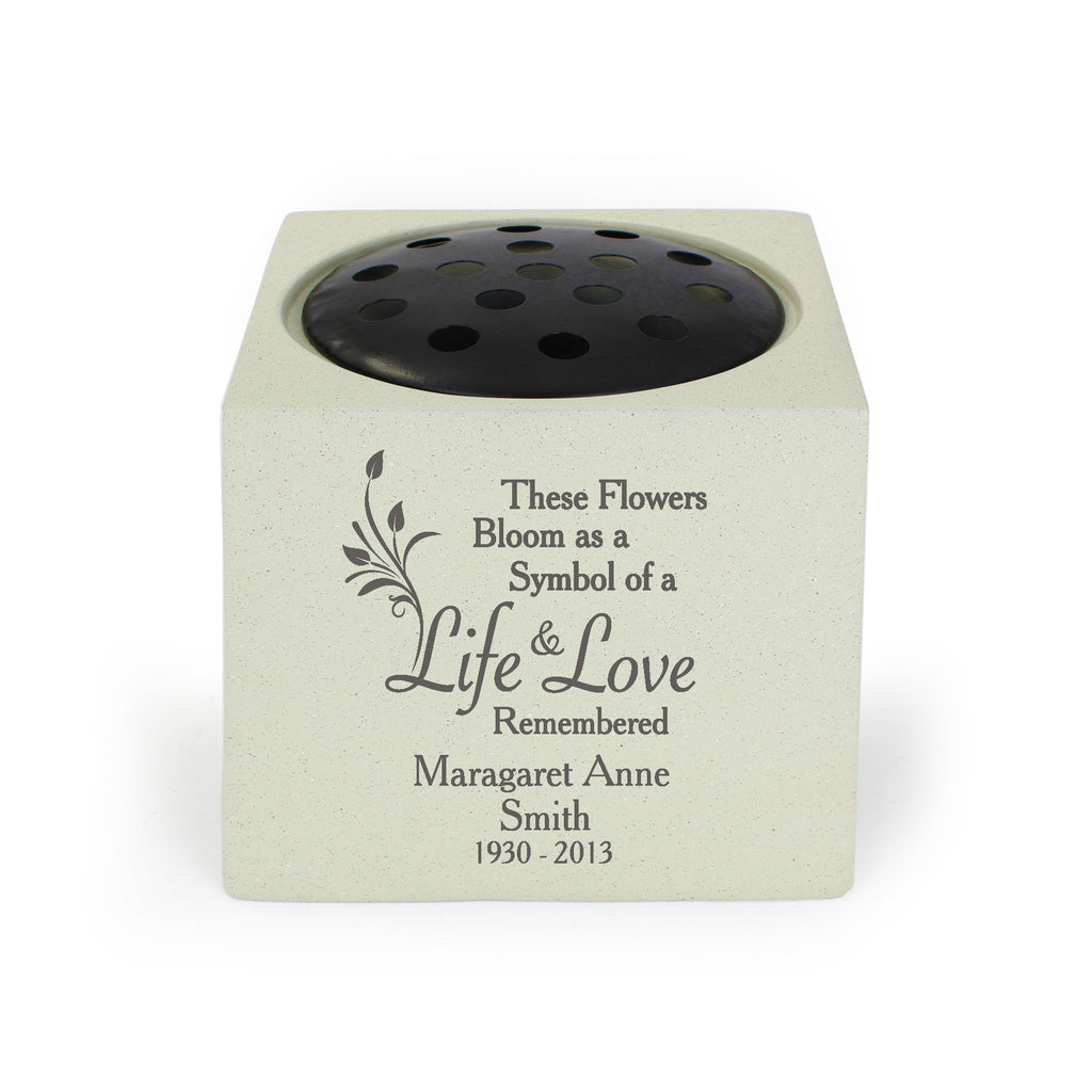 Personalised Life & Love Memorial Resin Vase | Memorials